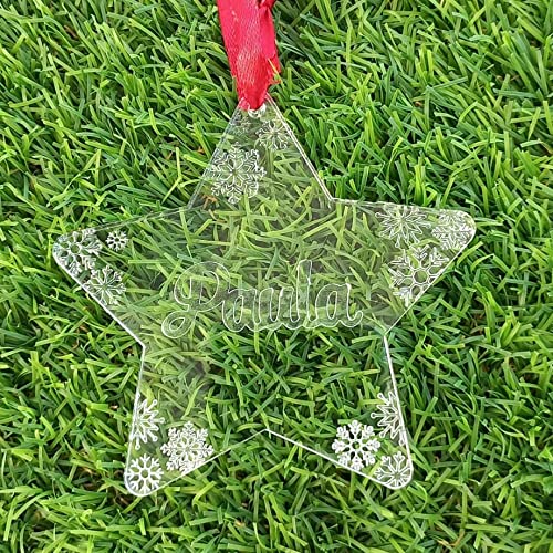 bola arbol navidad forma estrella con nombre