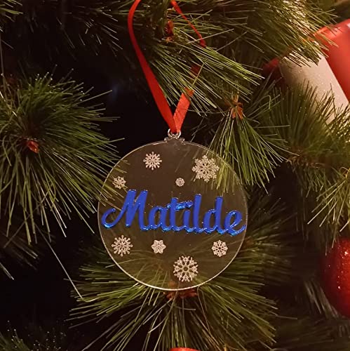 bola arbol navidad personalizada metacrilato (azul)