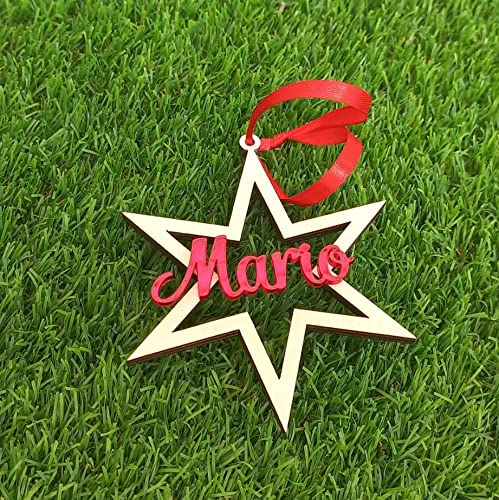 bolas navidad madera roja personalizada