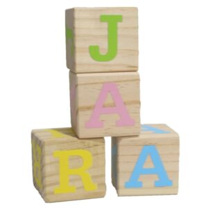 cubos de madera bebé personalizados