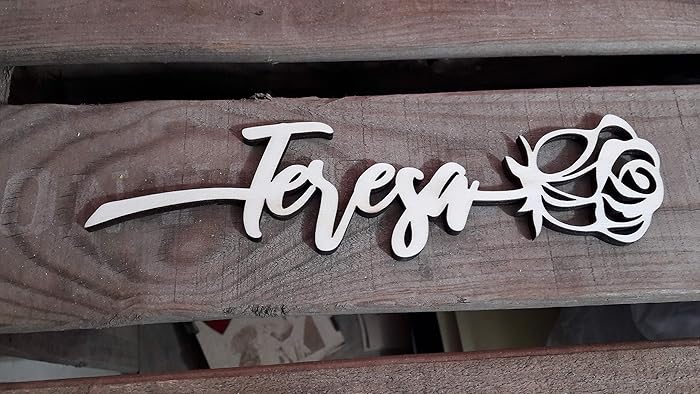 rosa personalizada con nombre blanca