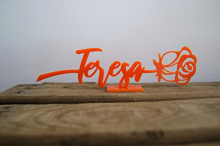 rosa personalizada con nombre naranja 2