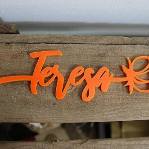 rosa personalizada con nombre naranja